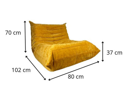 fauteuil Togoo Chenille Relax compressé | yellow edition