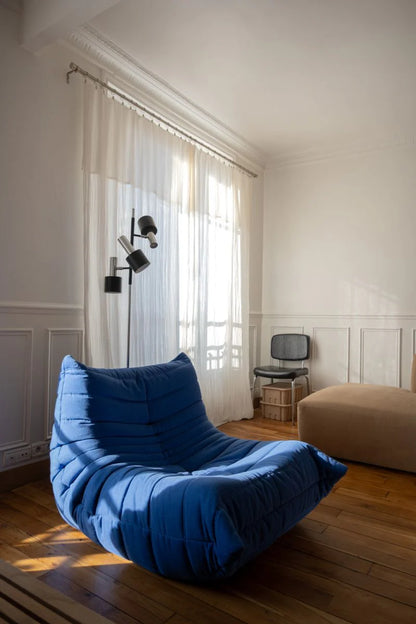fauteuil Togoo Chenille Relax compressé | blue edition